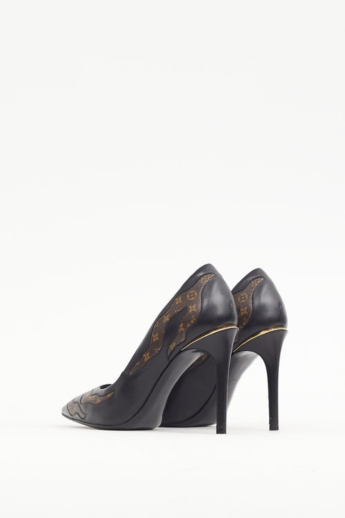 Louis Vuitton Black & Brown Monogram Hypnotic Heel