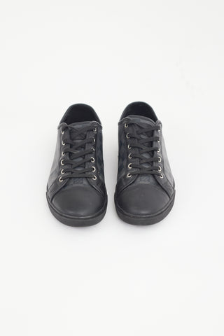Louis Vuitton Black & Grey Leather Damier Ebene Monogram Sneaker