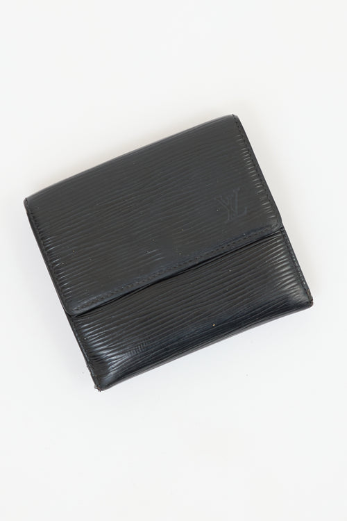 Louis Vuitton Black Epi Leather Elise Double Flap Wallet