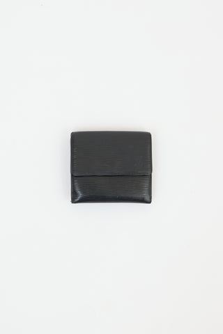 Louis Vuitton Black Epi Leather Elise Double Flap Wallet