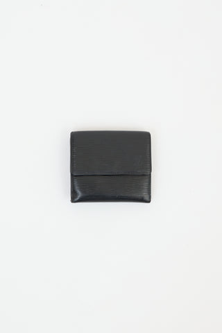 Louis Vuitton Black Epi Leather Elise Double Flap Wallet