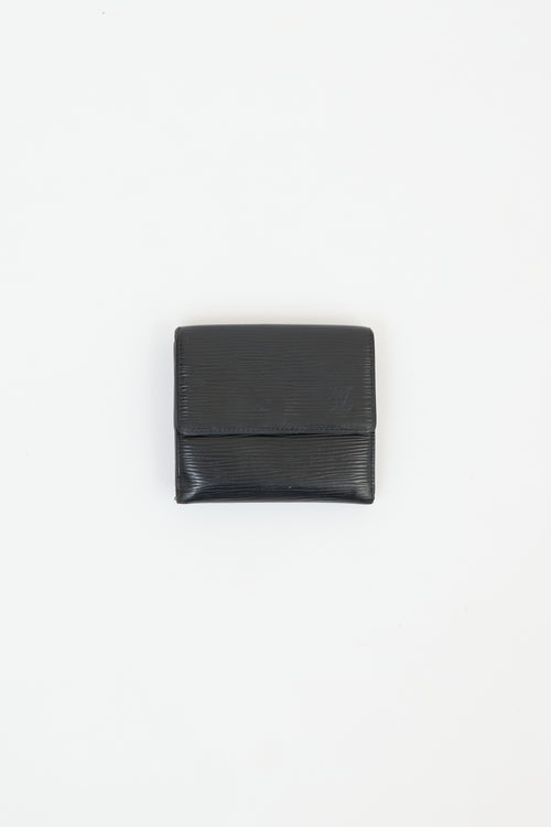 Louis Vuitton Black Epi Leather Elise Double Flap Wallet