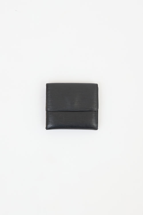 Louis Vuitton Black Epi Leather Elise Double Flap Wallet