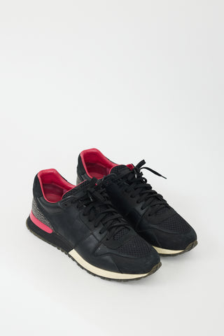 Louis Vuitton Black & Fuchsia Damier Infini Run Away Sneaker