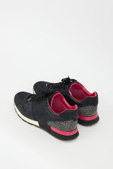 Louis Vuitton Black & Fuchsia Damier Infini Run Away Sneaker