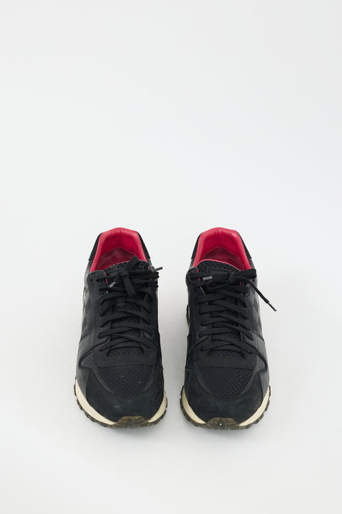 Louis Vuitton Black & Fuchsia Damier Infini Run Away Sneaker