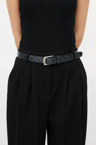 Louis Vuitton Black & Grey Damier Graphite Belt