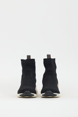 Louis Vuitton Black & Multicolour Embroidered Logo Aftergame Knit Sneaker
