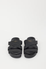Louis Vuitton Black & Gold Mirabeau Leather Sandal