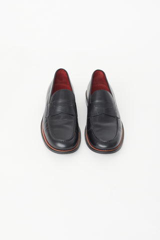 Louis Vuitton Black Leather Penny Loafer