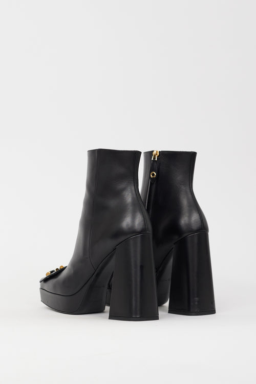 Louis Vuitton Black Leather Shake Platform Boot