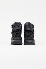 Louis Vuitton Black Leather & Suede Wedge Sneaker