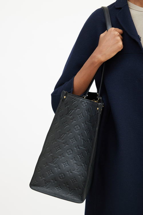 Louis Vuitton Black Monogram Leather On The Go GM Tote Bag