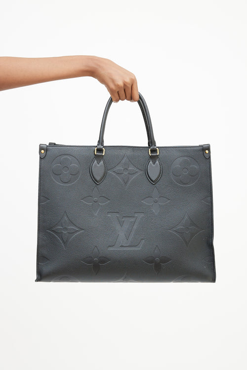 Louis Vuitton Black Monogram Leather On The Go GM Tote Bag