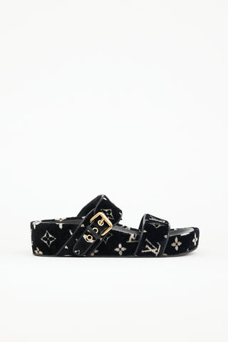 Louis Vuitton Velvelt Monogram Platform Sandal