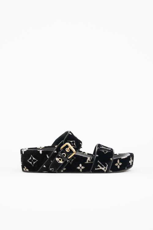 Louis Vuitton Velvelt Monogram Platform Sandal