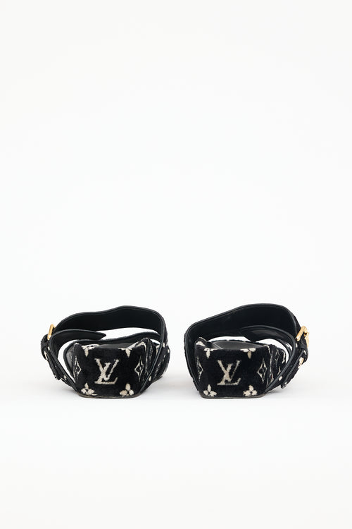 Louis Vuitton Velvelt Monogram Platform Sandal