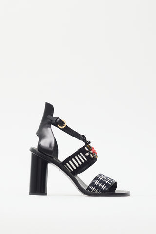 Louis Vuitton Black & Multicolour Embellished Heel
