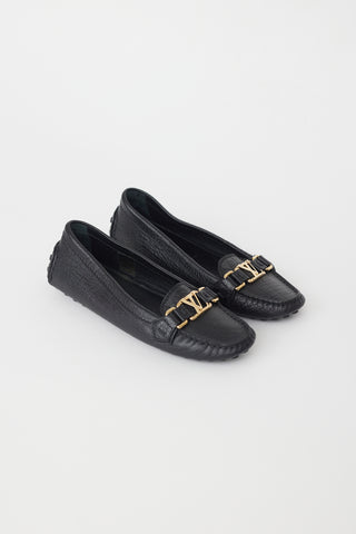 Louis Vuitton Black Pebbled Leather Driving Loafer