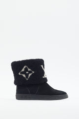 Louis Vuitton Black & White Mono Sherpa Boot