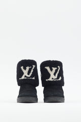 Louis Vuitton Black & White Mono Sherpa Boot