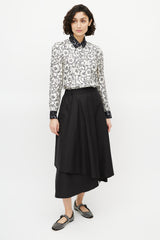 Louis Vuitton Black & White Silk Floral Shirt