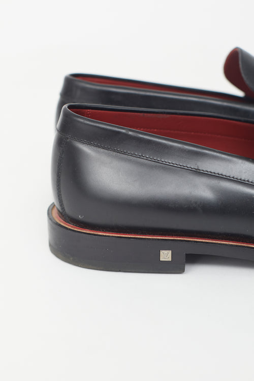 Louis Vuitton Black Leather Penny Loafer