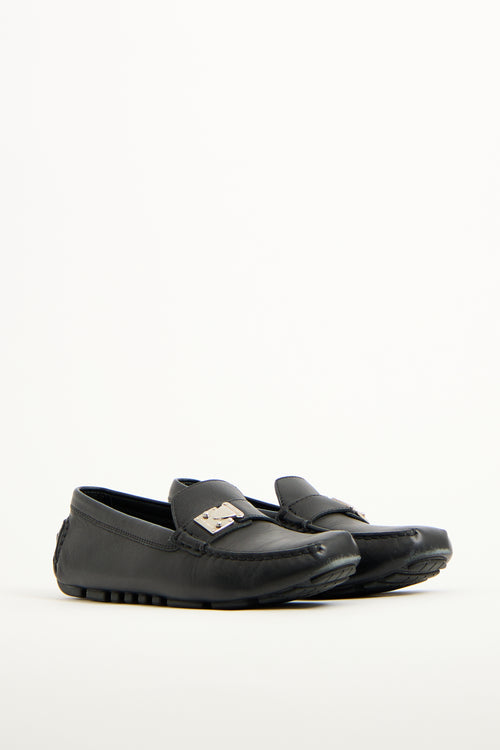 Louis Vuitton Black Leather S-Lock Driving Loafer