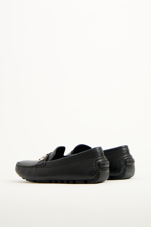 Louis Vuitton Black Leather S-Lock Driving Loafer