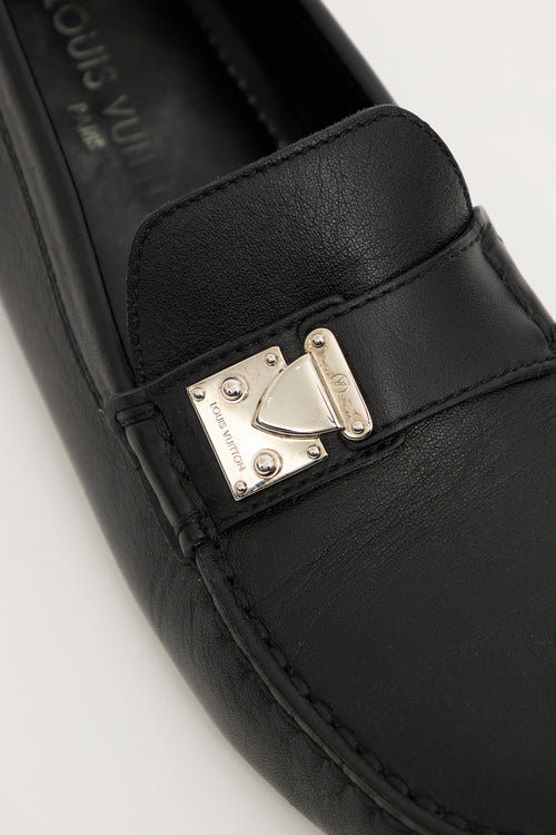 Louis Vuitton Black Leather S-Lock Driving Loafer