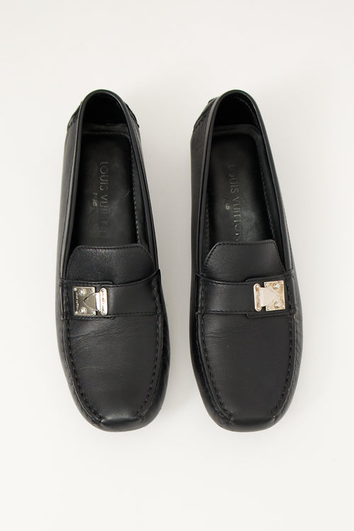 Louis Vuitton Black Leather S-Lock Driving Loafer