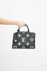 Louis Vuitton Black & Beige Monogram Empreinte Leather Petit Palais Bag