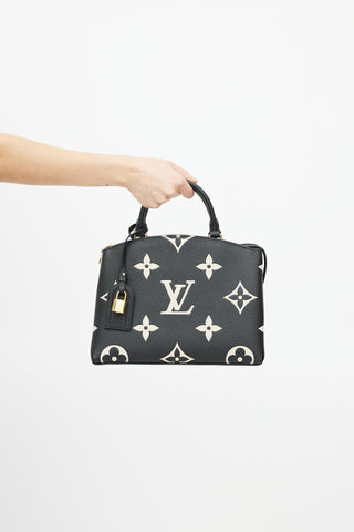 Louis Vuitton Black & Beige Monogram Empreinte Leather Petit Palais Bag