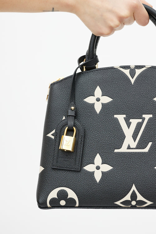 Louis Vuitton Black & Beige Monogram Empreinte Leather Petit Palais Bag