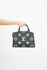 Louis Vuitton Black & Beige Monogram Empreinte Leather Petit Palais Bag