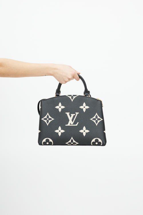 Louis Vuitton Black & Beige Monogram Empreinte Leather Petit Palais Bag