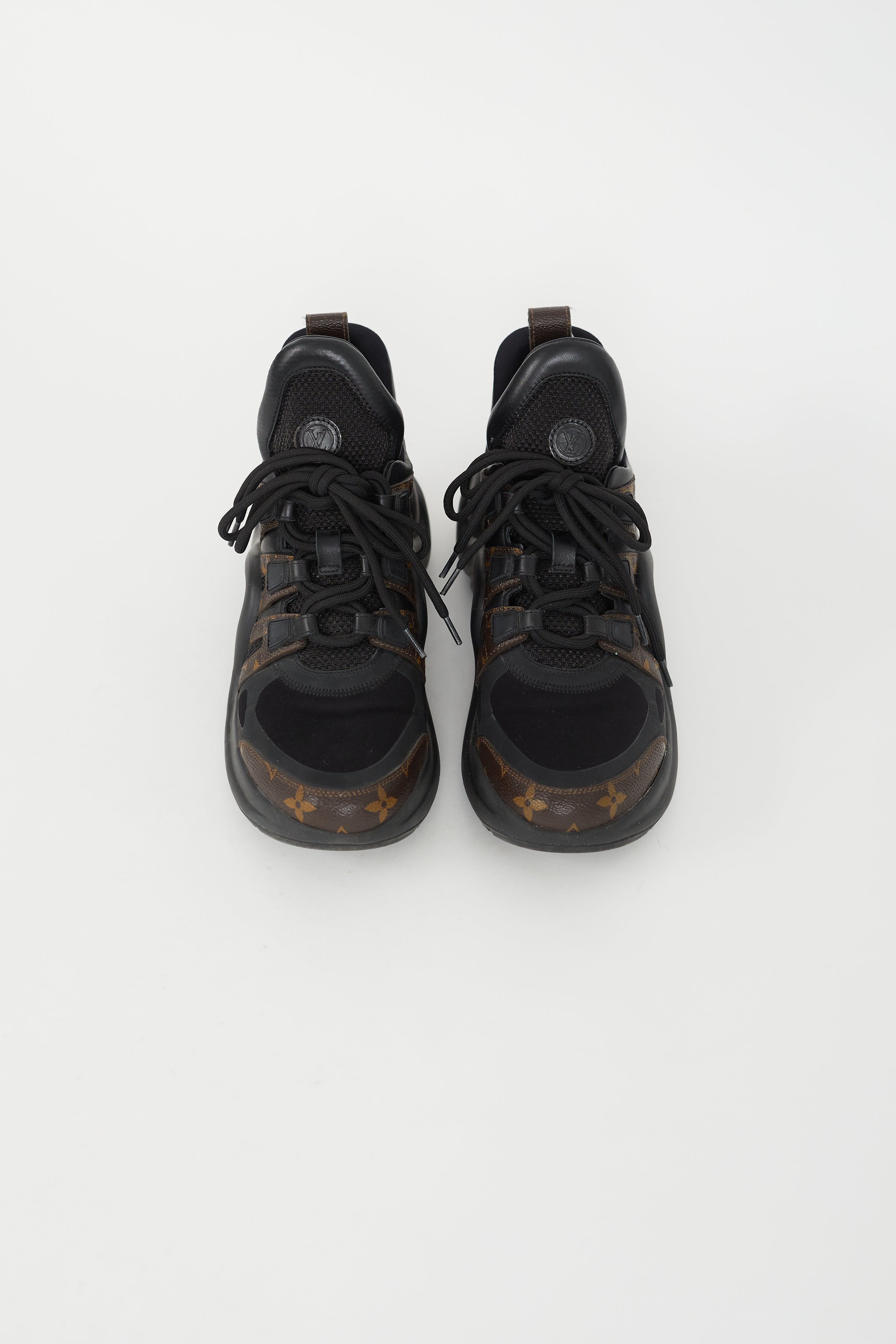 Louis Vuitton Brown/Black Nylon and Leather Archlight Sneakers