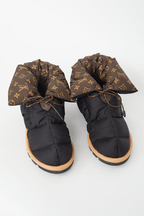 Louis Vuitton Black & Brown Pillow Comfort Ankle Boot