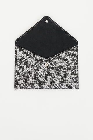 Louis Vuitton Black & Silver Epi Leather Envelope Pouch