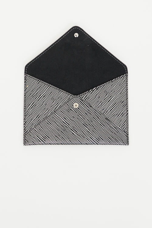 Louis Vuitton Black & Silver Epi Leather Envelope Pouch