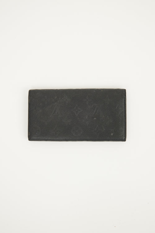 Louis Vuitton Black Leather Empriente Emilie Wallet