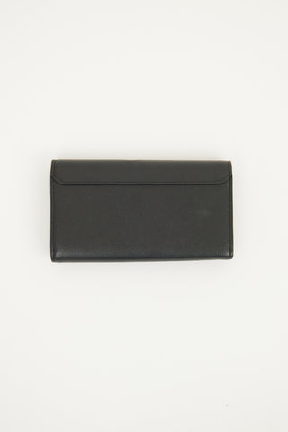 Louis Vuitton Black Leather Mylockme Flap Wallet