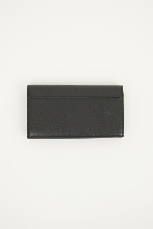 Louis Vuitton Black Leather Mylockme Flap Wallet