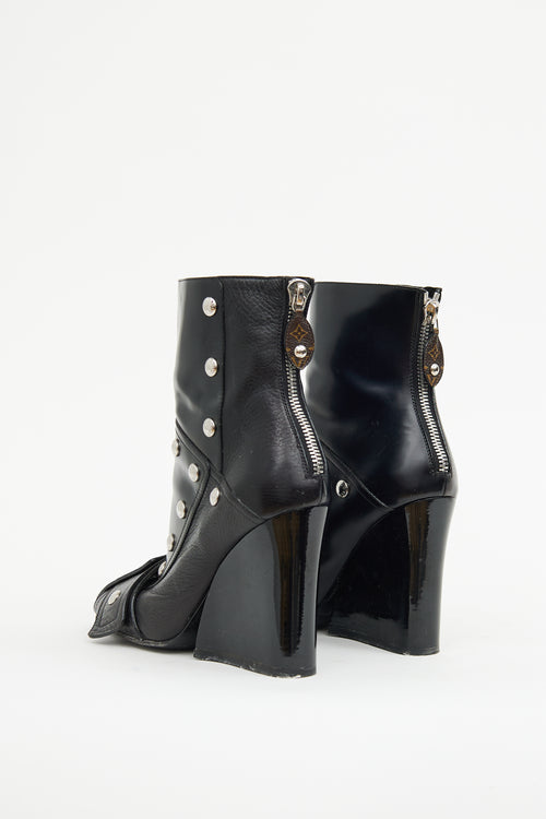 Louis Vuitton Black Patti Wedge Ankle Boot