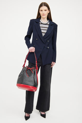 Louis Vuitton Black & Red Epi Noe GM Bag