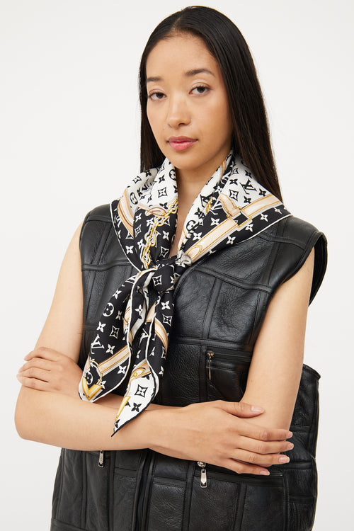 Louis Vuitton Black & White Monogram Confidential Scarf