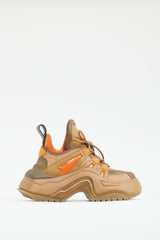 Louis Vuitton Brown & Orange Archlight 2.0 Platform Sneaker