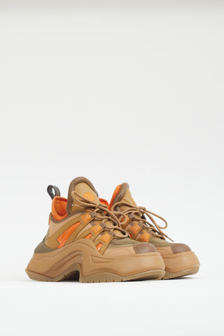 Louis Vuitton Brown & Orange Archlight 2.0 Platform Sneaker