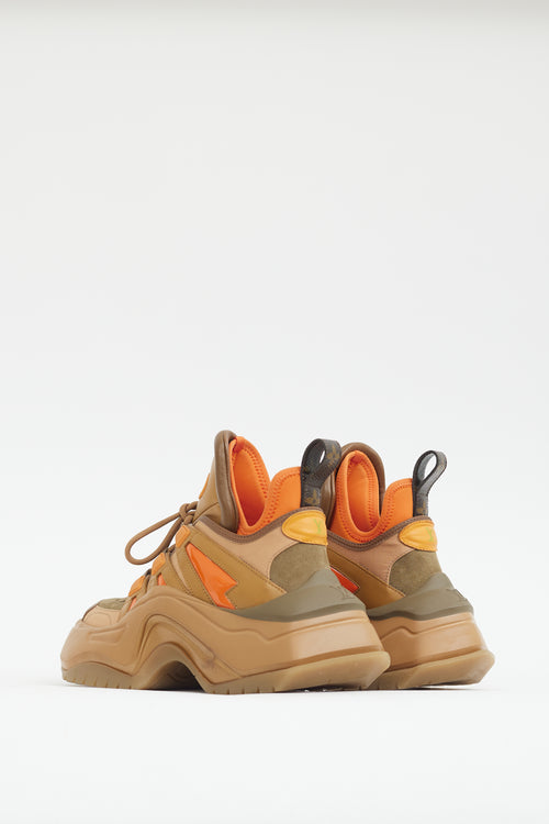 Louis Vuitton Brown & Orange Archlight 2.0 Platform Sneaker