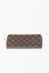 Louis Vuitton Brown Clemence Zip Wallet